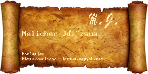 Melicher Józsua névjegykártya